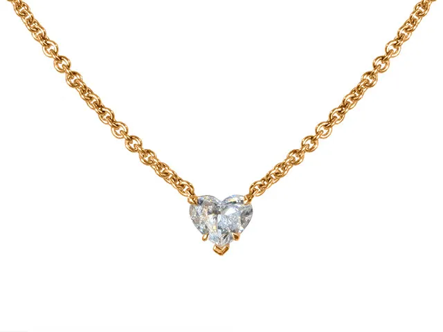 0.93CT GIA Certified Rose Gold Heart Shape Necklace
