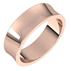 10K Rose 6 mm Concave Light Band Size 10