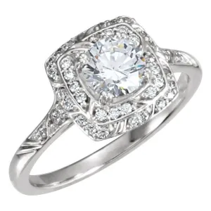 10K White 1 CTW Diamond Sculptural-Inspired Engagement Ring