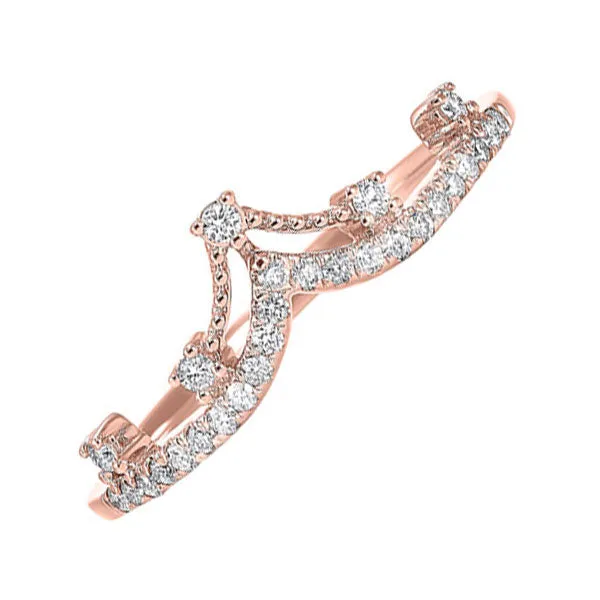10KT Pink Gold & Diamond Classic Book Stackable Fashion Ring  - 1/5 ctw