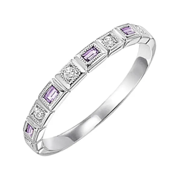 10KT White Gold & Diamond Classic Book Stackable Fashion Ring  - 1/10 ctw