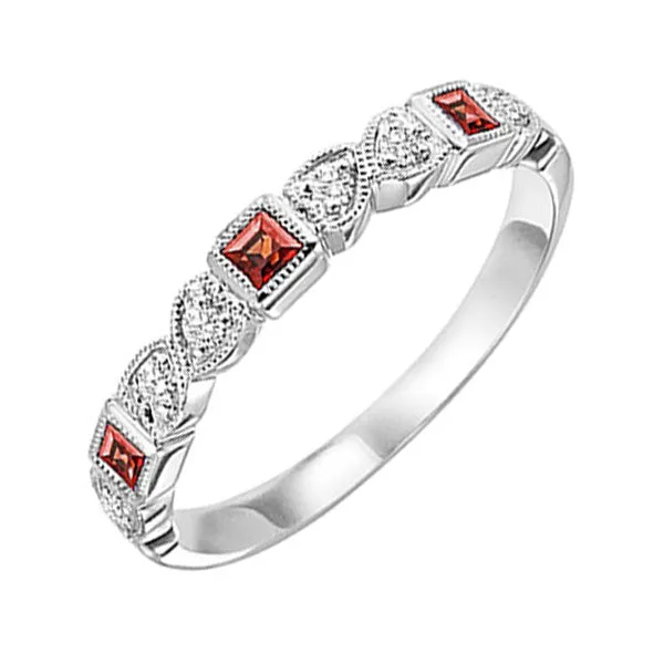 10KT White Gold & Diamond Classic Book Stackable Fashion Ring  - 1/10 ctw