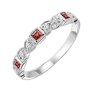 10KT White Gold & Diamond Classic Book Stackable Fashion Ring  - 1/10 ctw