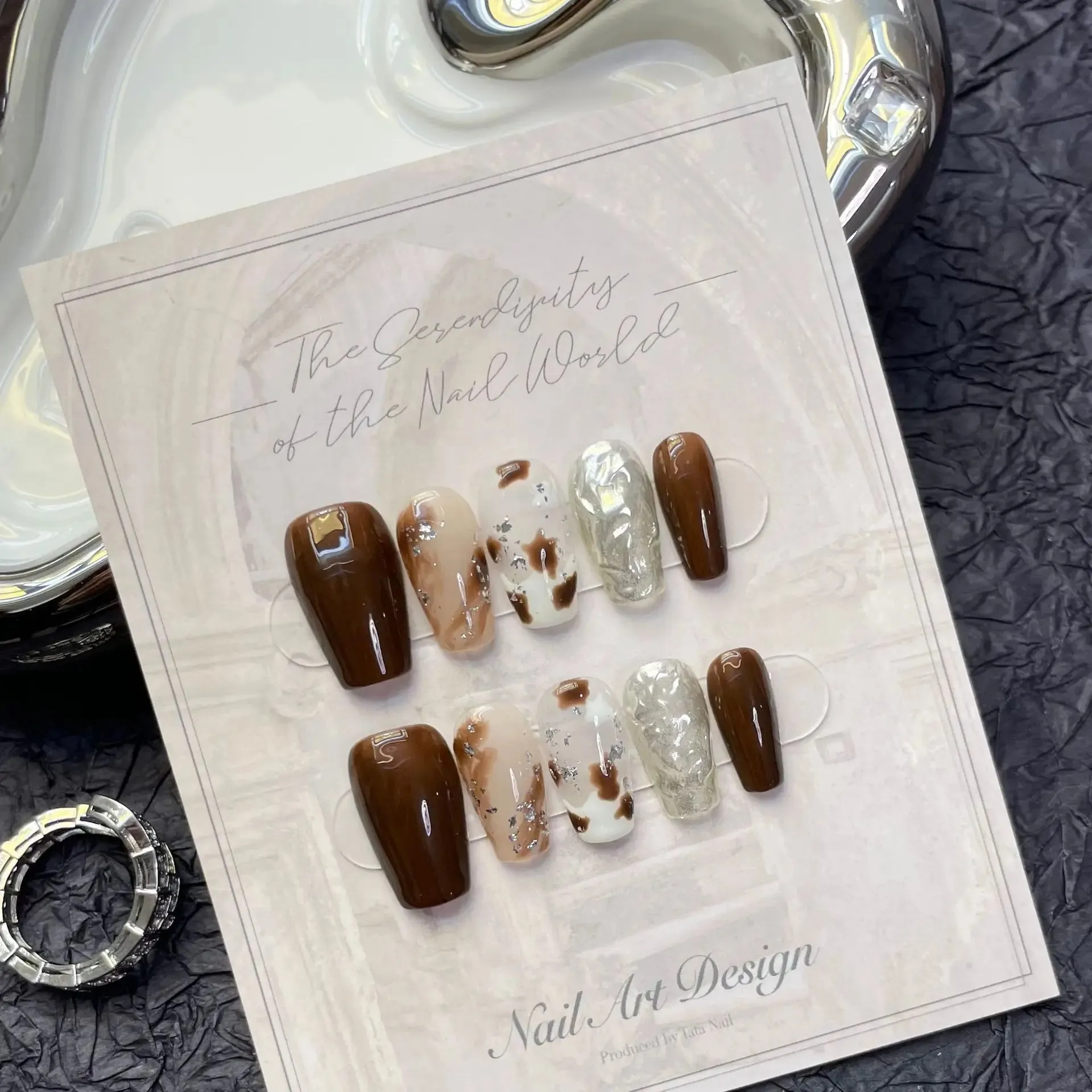 10pcs Extra Long Almond Pointed Punk French Press-On Nails