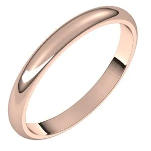 14K Rose 2.5 mm Half Round Band Size 6