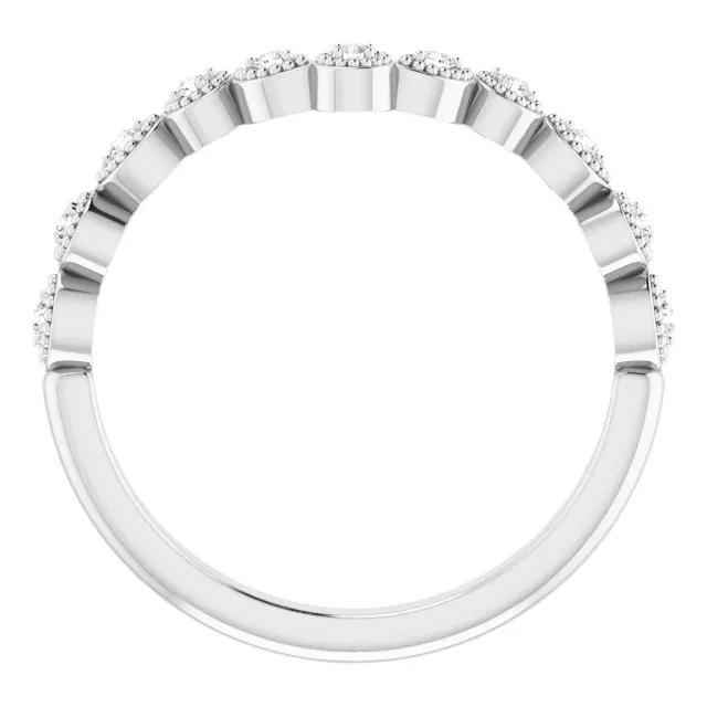 14K White 1/10 CTW Diamond Vintage-Inspired Contour Band