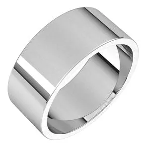 14K White 8 mm Flat Band Size 13.5