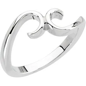 14k White Gold Fashion Ring, Size 7