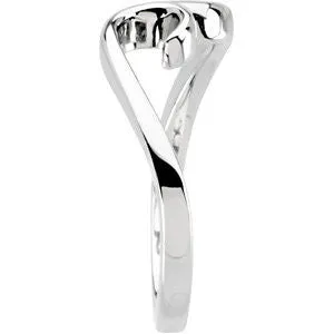 14k White Gold Fashion Ring, Size 7