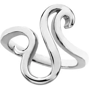 14k White Gold Fashion Ring, Size 7