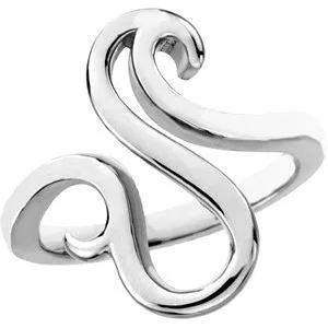 14k White Gold Fashion Ring, Size 7