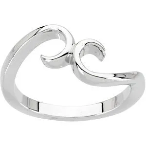 14k White Gold Fashion Ring, Size 7