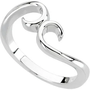 14k White Gold Fashion Ring, Size 7