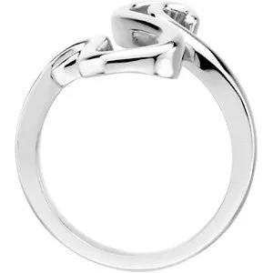14k White Gold Fashion Ring, Size 7