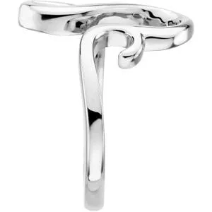 14k White Gold Fashion Ring, Size 7