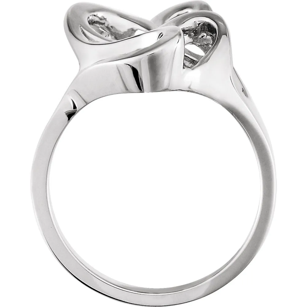 14k White Gold Freeform Ring, Size 6