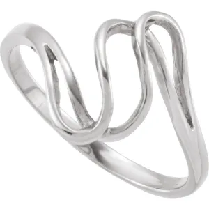 14k White Gold Metal Fashion Ring, Size 6