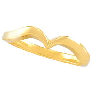 14k White Gold "V" Freeform Ring, Size 6