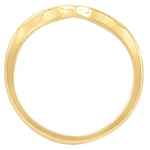 14k White Gold "V" Freeform Ring, Size 6