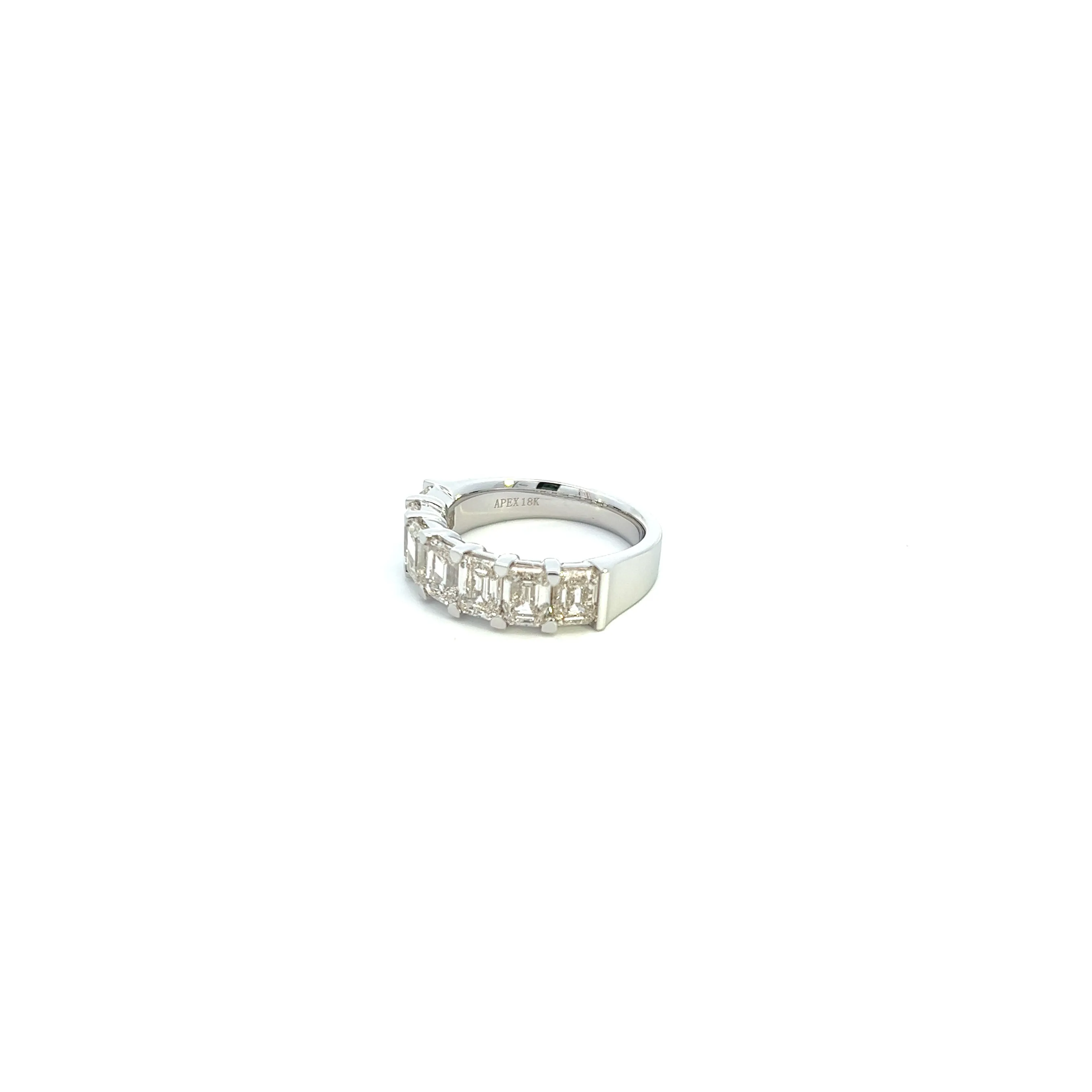 14K White Gold Seven Emerald Cut Diamond Ring (3.56ctw)