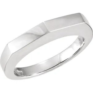 14k White Gold Stackable Ring, Size 6