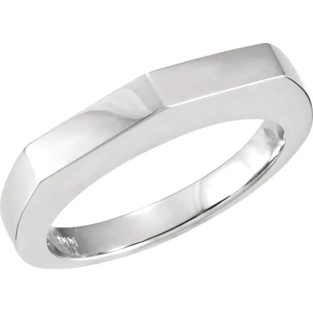 14k White Gold Stackable Ring, Size 6
