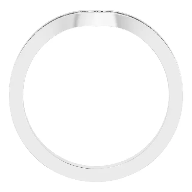 14K White Vintage-Inspired "V" Ring