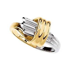14k White/Yellow Gold Fashion Ring, Size 6