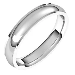 14K X1 White 4 mm Comfort Fit Edge Band Size 10.5
