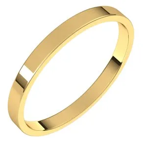 14K Yellow 2 mm Flat Ultra Light Band Size 9