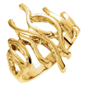 14k Yellow Gold Fashion Ring, Size 6