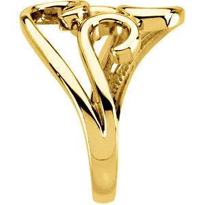 14k Yellow Gold Fashion Ring , Size 7