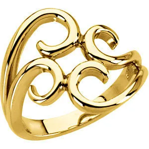 14k Yellow Gold Fashion Ring , Size 7