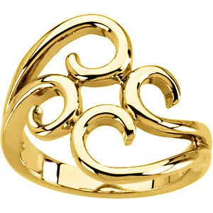 14k Yellow Gold Fashion Ring , Size 7
