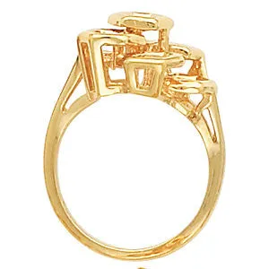 14k Yellow Gold Freeform Ring, Size 6