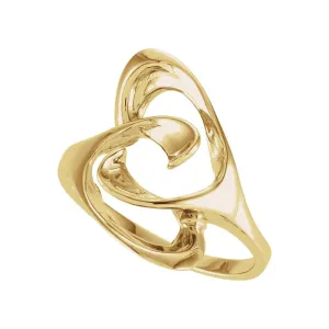 14k Yellow Gold Freeform Ring, Size 6