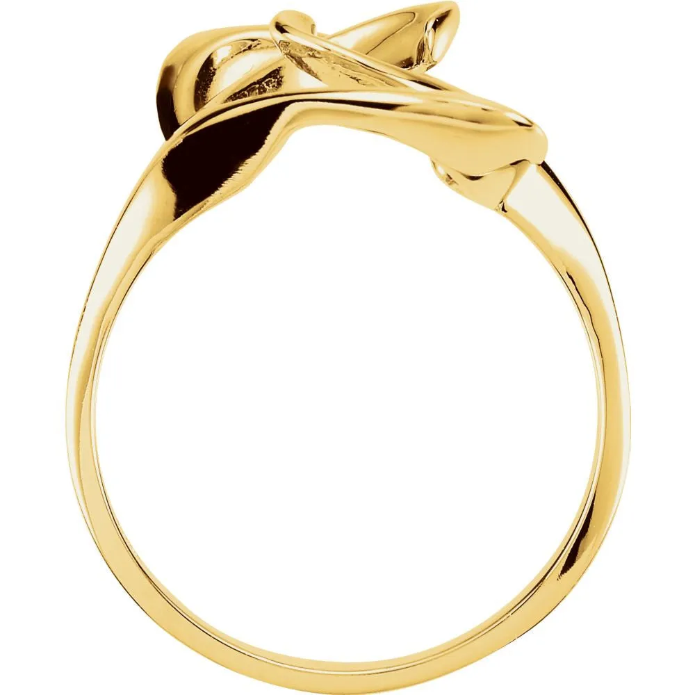 14k Yellow Gold Freeform Ring, Size 6