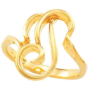 14k Yellow Gold Freeform Ring, Size 6