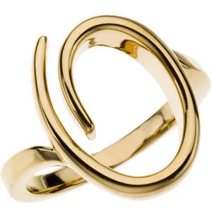 14k Yellow Gold Freeform Ring, Size 7