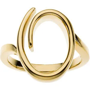 14k Yellow Gold Freeform Ring, Size 7