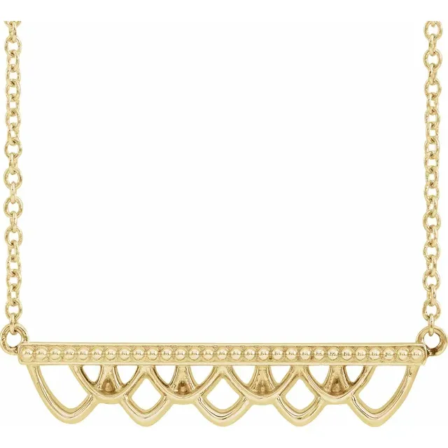 14K Yellow Vintage-Inspired Bar 18" Necklace