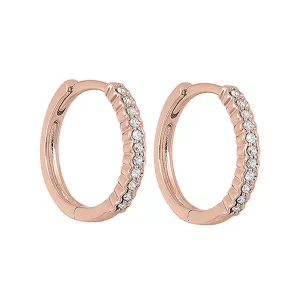 14KT Pink Gold & Diamond Classic Book Mixable Fashion Earrings  - 1/6 ctw