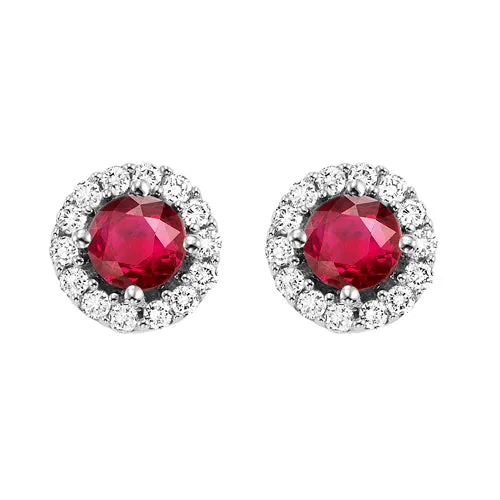 14KT White Gold & Diamond Classic Book Color Ensembles Fashion Earrings  - 1/8 ctw