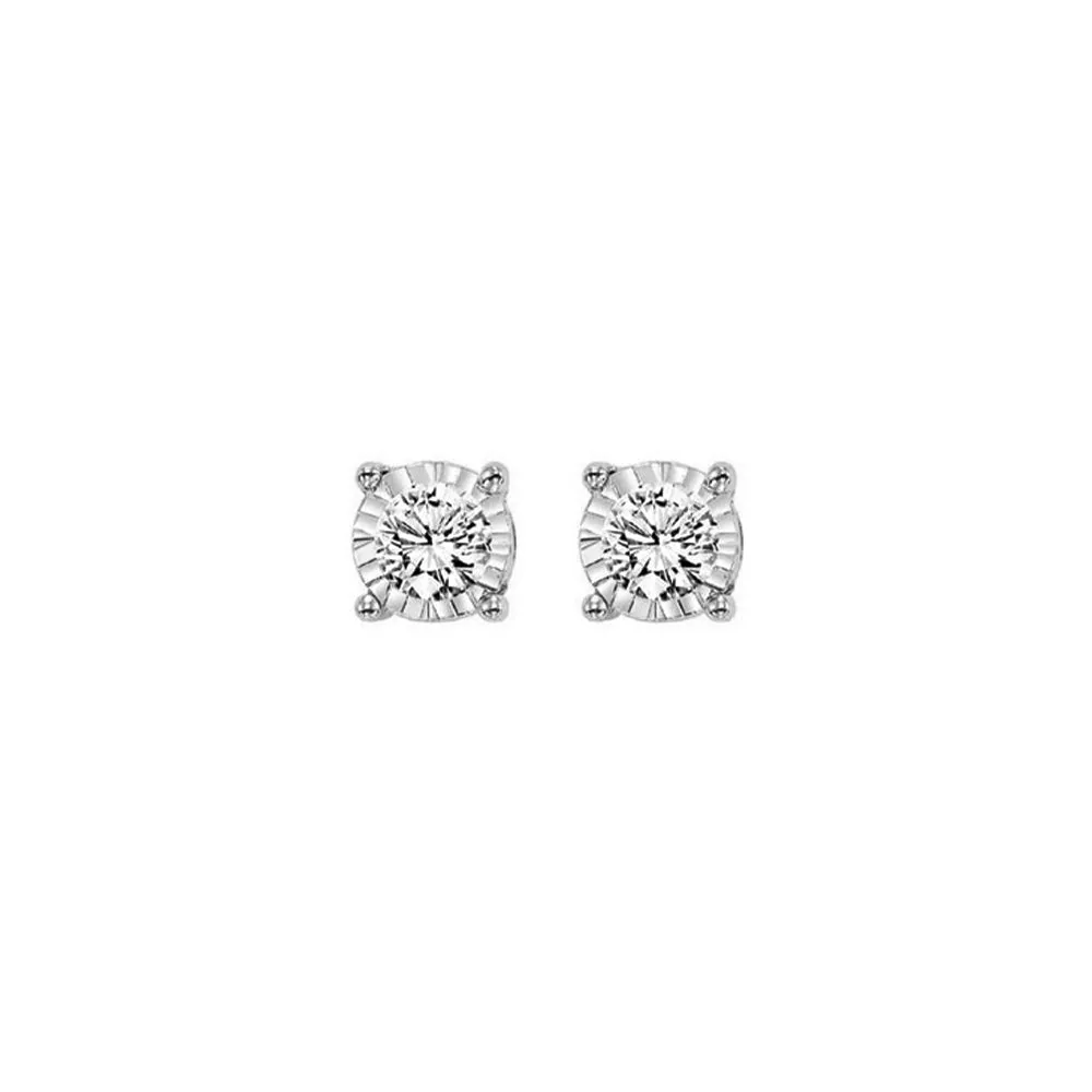 14KT White Gold & Diamond Classic Book Tru Reflection Fashion Earrings    - 1/3 ctw