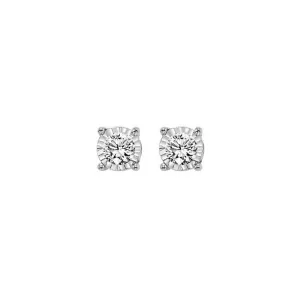 14KT White Gold & Diamond Classic Book Tru Reflection Fashion Earrings    - 1/3 ctw