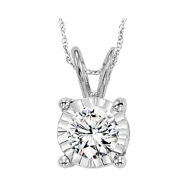 14KT White Gold & Diamond Classic Book Tru Reflection Neckwear Pendant    - 1/3 ctw