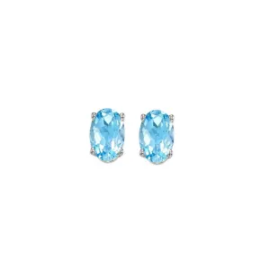 14KT White Gold Classic Book Color Stud Earrings