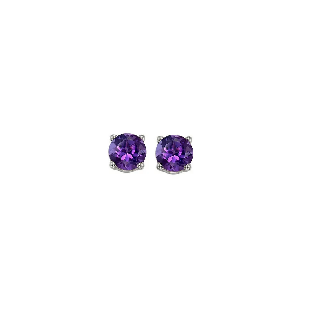 14KT White Gold Classic Book Color Stud Earrings