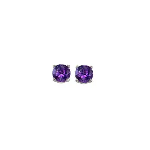 14KT White Gold Classic Book Color Stud Earrings