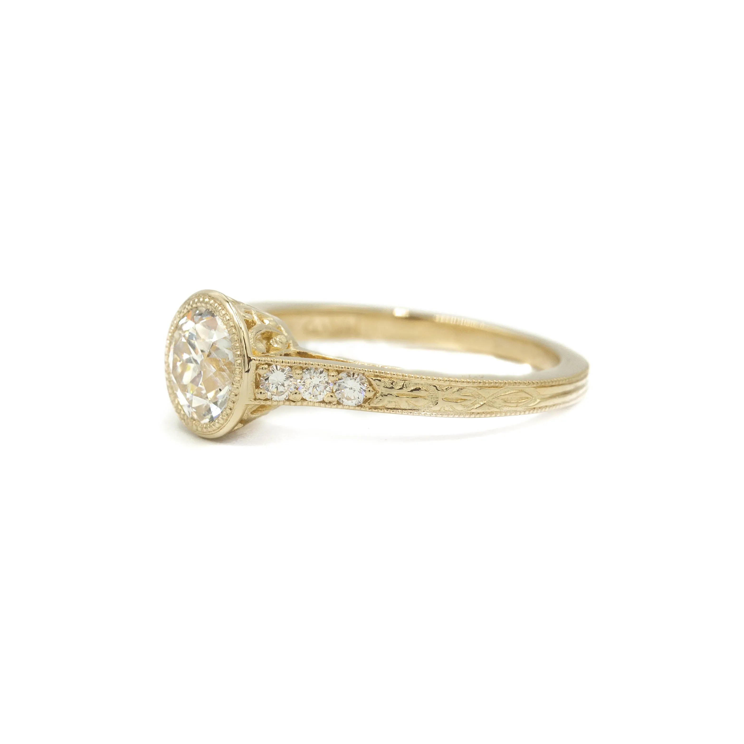 14ky 1.07ct Old European-Cut Vintage-Inspired Diamond Ring